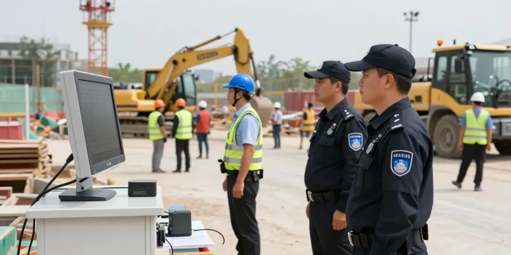 Construction Site Security by trusted local professionals ensuring safety at busy job site.